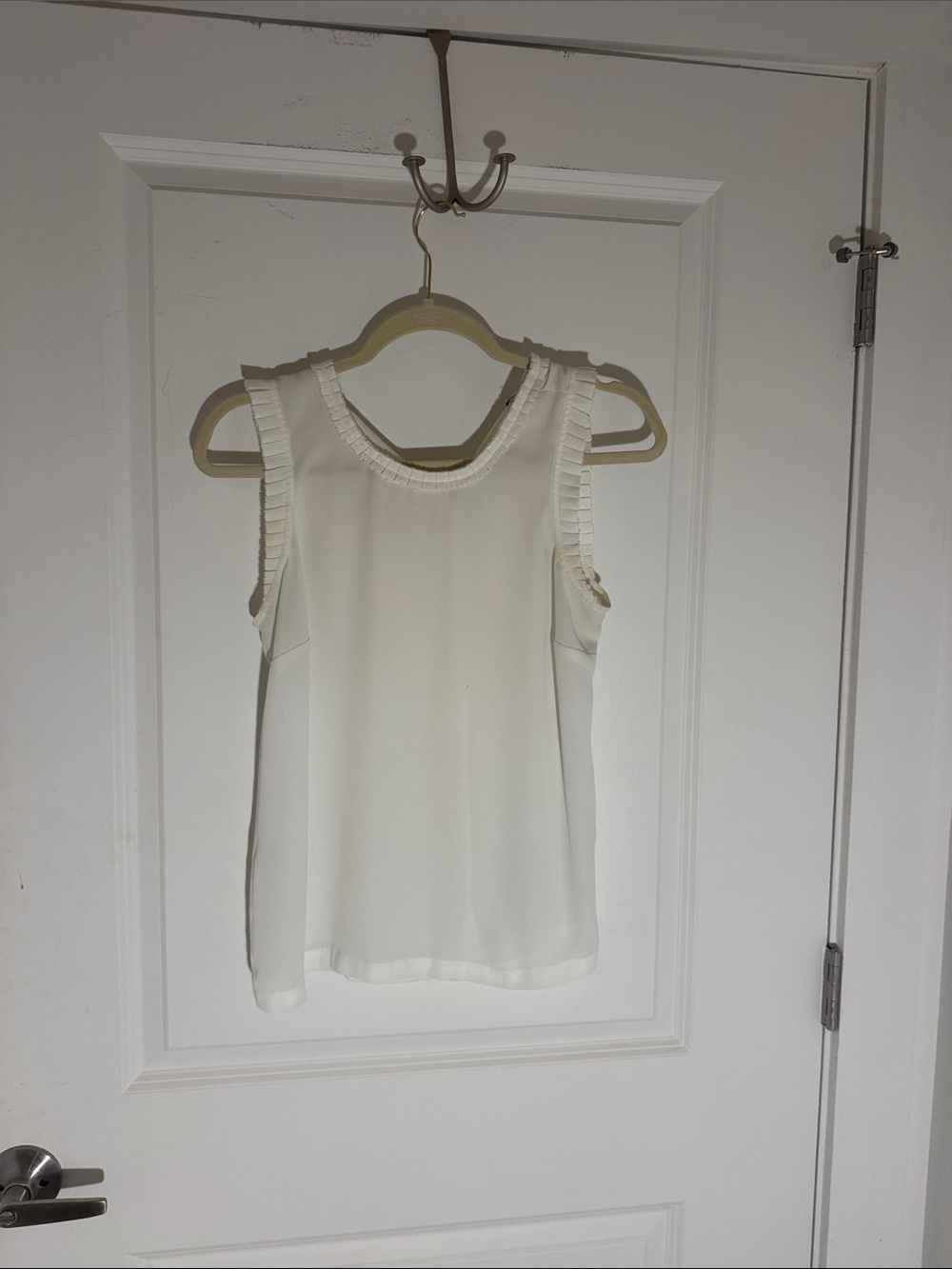 J. Crew Cream Ruffle-Trim Sleeveless Camisole